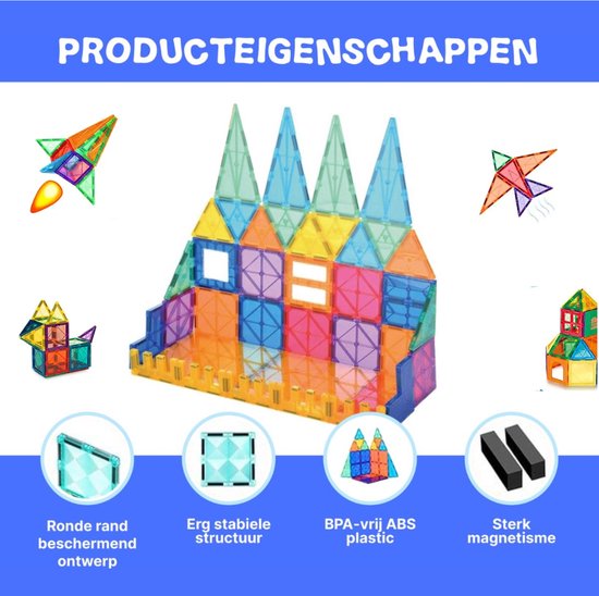 Magnetisch Speelgoed 78 stuks - Veilig Voor Kinderen
